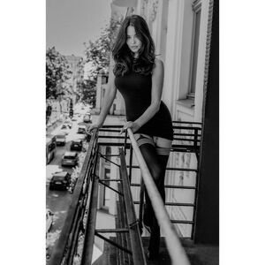 Black Secret Sleeveless Mini Dress with Stockings Women Skinblack Tights